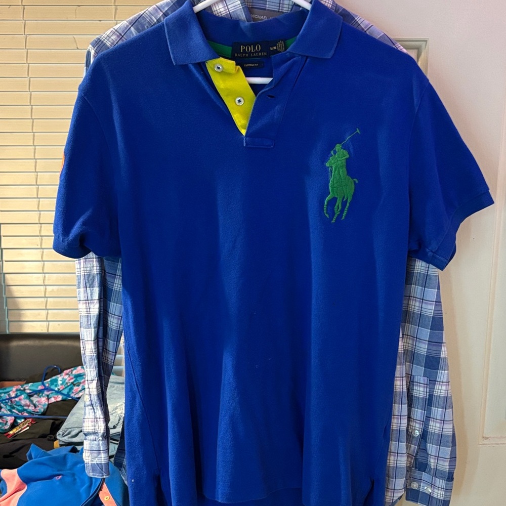 Polo by Ralph Lauren Men's Royal Blue Polo with Green Logo